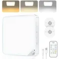 Akku Deckenleuchte mit Bewegungsmelder Innen,6W Aufladbare LED Deckenlampe Badezimmer mit Fernbedienung,Ohne Stromanschluss,Batteriebetriebene Kabellose Lampe für Bad,Schrank,Garage und Flur,1 Stück