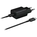 Original Samsung 25W Schnellladegerät EP-TA800NBEGEU + USB-C/C 5A Kabel schwarz - Schwarz