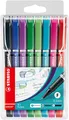 Fineliner with Cushioned F-Tip - STABILO SENSOR F - Pack of 8 - Assorted Colours