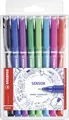 STABILO Fineliner mit gefederter Spitze -   SENSOR F - fein - 8er Pack - mit ...