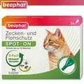 Beaphar Zecken und Flohschutz SPOT-ON für Katzen (3x 0,8 ml) Parasiten Vergrämer