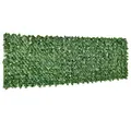 Outsunny Künstlicher Hecken Sichtschutz, UV Geschützt Sichtschutz, Grün Balkon Sichtschutze, Zaun Sichtschutzgitter mit Blättern, Hecken Zaun, WandKünstliche 300 x 100 cm für Garten Hochzeit