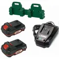 Starterset  Parkside 2 x  Akku 20 V  2.0 Ah  PAP 20 und Ladegerät 2 Wandhalter