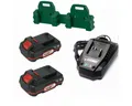 Parkside Starterset 2 x Akku 20 V 2.0 Ah PAP 20, Ladegerät, 2 Wandhalter Akku Starter-Set
