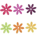 Viana Holzblumen Streudeko Tischdeko Sommer Bunt 4cm 72 St