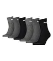 PUMA 6 Paar Socken Short Crew Sportsocken Tennis Socken Gr. 35-49 Unisex, Farbe: Anthracite/Grey