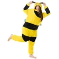 Katara Partyanzug Waldtiere Jumpsuit Kostüm Overall Erwachsene S-XL, Karneval - Kostüm, Kigurumi - Biene schwarz - gelb L (165-175cm) gelb|schwarz Körpergröße L (165-175 cm)