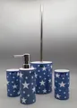 WC-Garnitur Nova, Badzubehör, mare blau, stars, Seifenspender, 2 Becher