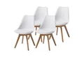 Albatros International Esszimmerstuhl Esszimmer Stühle 4 er Set AARHUS, Stuhl Stühle Esszimmerstühle (4er Set Weiß Buche), Buche Massiv-Holz, Esszimmerstuhl Küchenstühle, Weiß, Essstühle