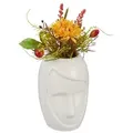 Relaxdays Blumenvase Gesicht Weiß