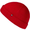 Enter the Complex® Fisherman Beanie, 100% Merino Wolle, Docker Mütze, Fischermütze, Seemannsmütze, Ribbstrick, Damen und Herren, Rot