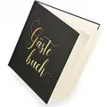 Gästebuch Hochzeit – 72 Seiten Premium-Papier, Dickem Papier - Schwarz - Deutsch-Gold