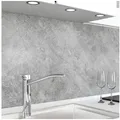 danario Küchenrückwand Folie selbstklebend - Matt - Spritzschutz Küche - versteift & robust grau 80 cm x 80 cm