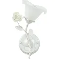 EASYLIGHT Wandlampe Metall Glas Creme Weiß E14 Shabby Chic