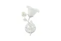 Licht-Erlebnisse Wandleuchte FLEURE, ohne Leuchtmittel, Wandlampe Shabby Weiß Floral Glasschirm romantisch