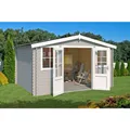 LASITA MAJA Gartenhaus "Dallas", BxHxT: 410,9 x 233,7 x 312 cm (Außenmaße inkl. Dachüberstand), Holz - grau