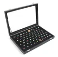 Sinoba Schmucklade Schmuckkasten Schaukasten Schmuckdisplay mit Glasdeckel (Ringe)