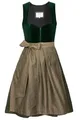Edelnice Trachtenmode Midi Dirndl Livia Samt Grün inkl. traditioneller Dirndlschürze Gr. 32-54 (DE/NL/SE/PL, Numerisch, 40, Regular, Regular, Grün)