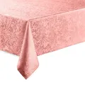 DecoHomeTextil Heimtextilmanufaktur Tischdecke Harmony hochwertig pflegeleicht mit Saumrand rosa Oval 135 x 180 cm