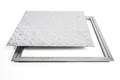 SA-60 Stahl Schachtabdeckung verzinkt begehbar 600 x 600 mm Tränenblech Schachtdeckel Deckel mit Rahmen Kanalschacht quadratisch eckig