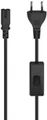 Hama Netzkabel mit Eurostecker, Schalter, 2-Pin-Stecker, Doppelnut, 2 m, Schwarz (00223274)
