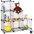 Relaxdays Regalsystem Drahtgitter 6 Fächer Schwarz