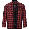 Bores Lumberjack Premium Motorradhemd, rot-blau, Größe L für Männer