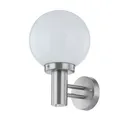 Lindby Außenwandlampe Nada, Edelstahl, Glas, 32 cm hoch, E27