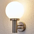 Lindby Edelstahl Wandlampe aussen, Wandleuchte aussen, Außenleuchte IP44, Außenl