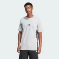 Adidas Men's Essential Three Stripes Single Jersey Tee, medium Grey Heather/Black, L