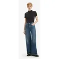 Levi's für Damen. A6081-0012 Ribcage Jeans mit weitem Bein blau (26/32), Lässig, Baumwolle, Denim