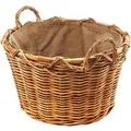 Kobolo Holztrage Holzkorb für Kaminholz Rattan Lacak mit abnehmbarem Leinenstoff