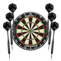 Kings Dart Dartscheibe Set First | 0,7 mm Spider | Turniergröße | Krampenfreie Spielzone | Sisalborsten | inkl. 22 g Steeldarts