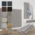 HEXIM Akustikpaneele 6 Stück 138,5x60cm Holz Comfort - flexible Holzpaneele Platten Lamellenwand Holz MDF Wandpaneele Lamellenverkleidung Wandverkleidung schalldämmend (4.98m² Chicago Concrete)