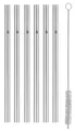 WMF Trinkhalm Baric Cromargan Edelstahl Trinkhalme Set, 18 cm, 7 tlg inkl Bürste