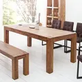 riess-ambiente Massivholz Esstisch MAKASSAR 160cm braun Sheesham stone finish lackiert rechteckig - Braun