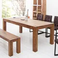 Massivholz Esstisch MAKASSAR 160cm natur Sheesham lackiert rechteckig Holztisch
