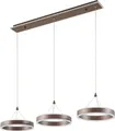 Lucande LED-Hängelampe Kolo, 114 cm, 3-flg., braun, dimmbar