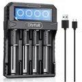 18650 Akku Ladegerät 4 Fach LCD Display USB-C 3,7V Li-I