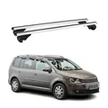 OMAC Aluminium Dachträger Querträger für VW Touran I 2003-2015 – TÜV/DIN 75302:2019 – Abschließbar – Max. 75 kg – 2 Stangen Silber