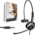 Headset 1-Ohr mit 3,5mm Klinke für FritzFon MacBook Smartphone Laptop, mit Kabel