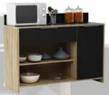 Küchenschrank 223 Schrank Küchenregal Küchenmöbel Singleküche Holz EICHE-schwarz