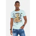 Cipo & Baxx T-Shirt T-Shirts mit Baby Pirat und Label-Details, CT-485 blau L (54)