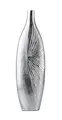 Vase Dekovase Aluminium Silber Groß, Deko Modern aus Metall, für Wohnzimmer, Schlafzimmer und Küche, 44 cm