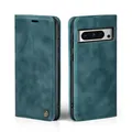 LBH Handyhülle für Google Pixel 8 Pro in Petrol Blau mit Karten- und Geldfach Smartphone Hülle mit Standfunktion Flip Case Schutzhülle Magnetverschluss Vintage