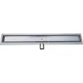 Glasdeals Befliesbare Edelstahl-Duschrinne 60 cm Grau mit Einleger Zum Befliesen und Siphon 4053