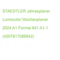 STAEDTLER Jahresplaner Lumocolor Wochenplaner 2025 A1 Format 641 A1-1 (400781708