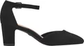 Tamaris Damen Pumps Fesselriemen Blockabsatz samtige Haptik 1-24412-41, Größe:39 EU, Farbe:Schwarz