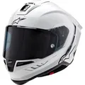 Alpinestars Supertech S-R10 Solid, Integralhelm - Weiß/Matt-Schwarz - L