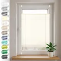 Sonello Plissee Klemmfix ohne Bohren 95cm x 220cm Hellcreme Faltrollo Plisseerollo Jalousie für Tür & Fenster Blickdicht Sichtschutz Sonnenschutz Fertifplissee Rollo